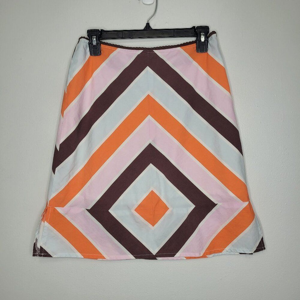 Fossil retro 70s vibe a line mini cute boho geometric skirt size 6